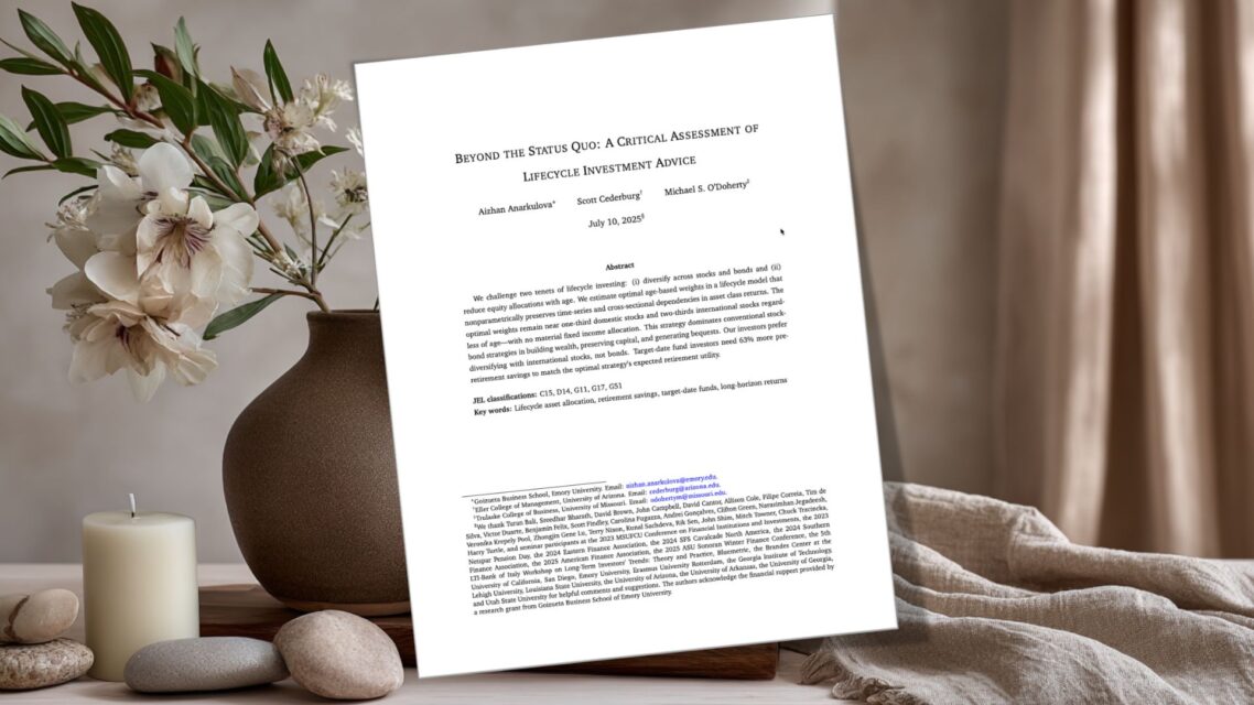 Anarkulova, "Beyond the Status Quo: A Critical Assessment of Lifecycle Investment Advice"